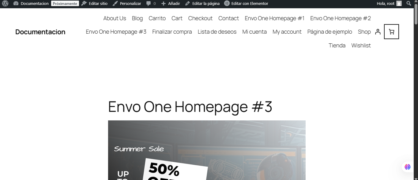 Catálogo de la tienda